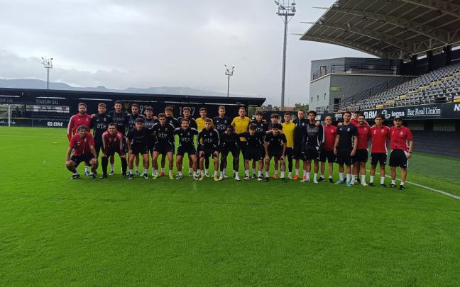 La plantilla del Real Unión el primer día de pretemporada. Real Unión