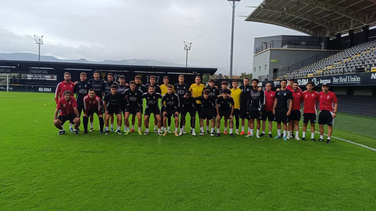 La plantilla del Real Unión en su primer día de pretemporada. REAL UNIÓN