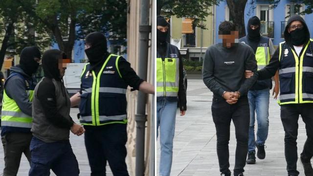 Dos de las detenciones de miembros de Indar Gorri practicadas este martes por Policía Nacional. Policía Nacional