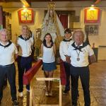 Algunos miembros de la Hermandad de Begoña en la presentación pública de los actos