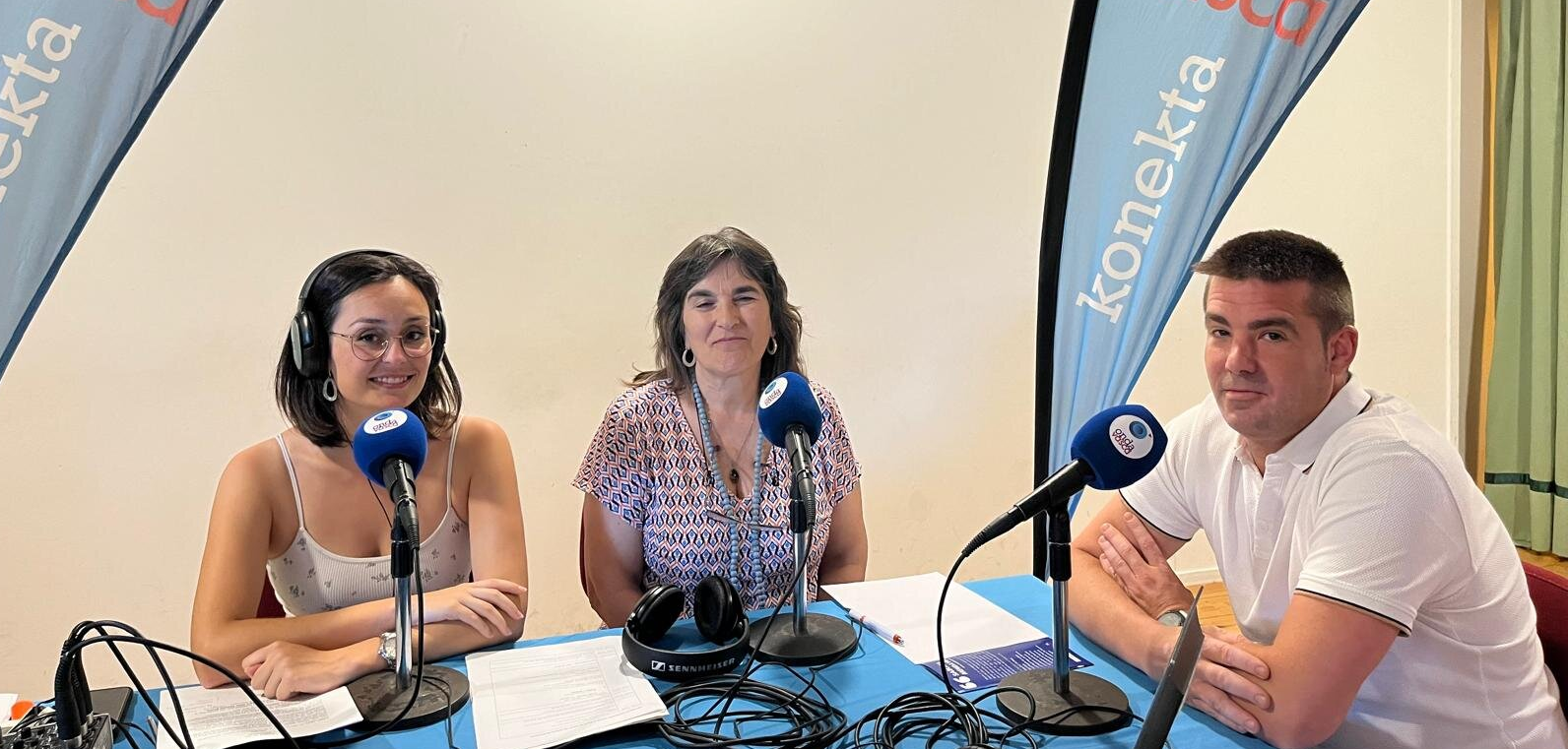 Marcos Vergara y Marian Etxalar en el set de ONDA VASCA