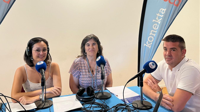 Marcos Vergara y Marian Etxalar en el set de ONDA VASCA