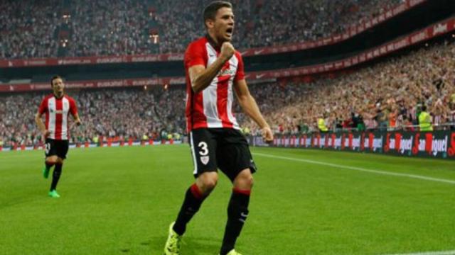 Elustondo celebra su gol ante el Zilina, uno de los tres que anotó en sus dos años como rojiblanco. / ATHLETIC CLUB