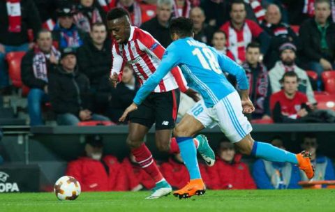 Iñaki Williams ante el Olympique de Marsella / Athletic Club