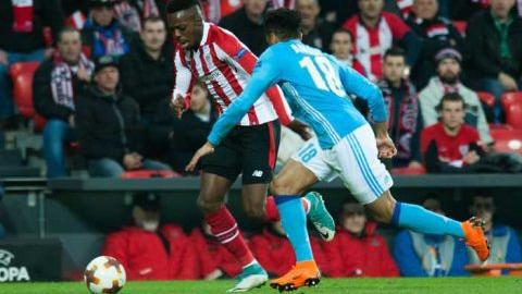 Iñaki Williams ante el Olympique de Marsella / Athletic Club