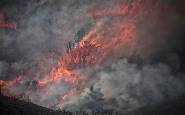 Vista de las llamas, a 19 de agosto de 2025, en el Puerto de San Glorio, León, Castilla y León - Xuan Cueto - Europa Press