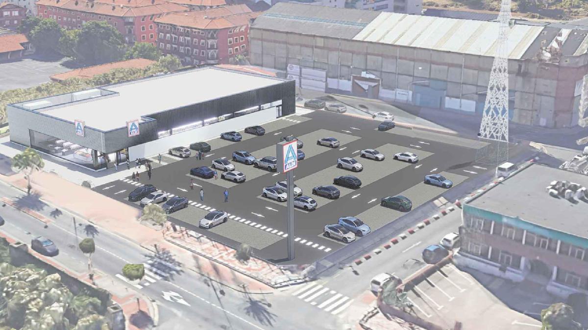 Futuro supermercado con aparcamientos en Lutxana