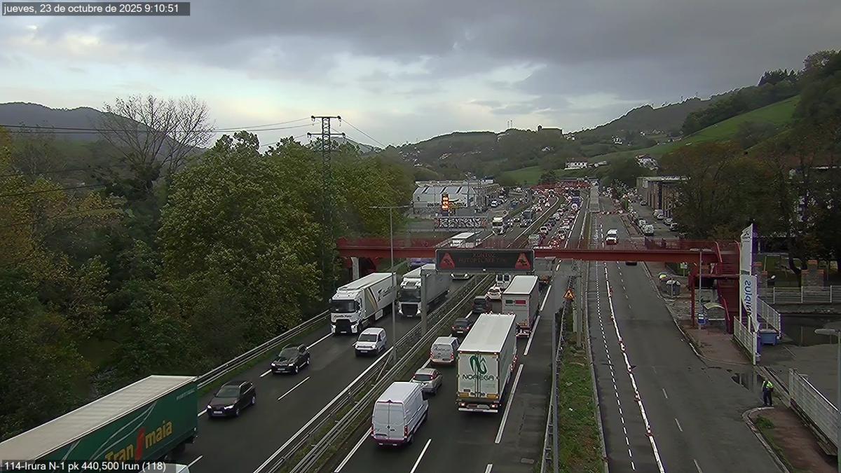 Retenciones, esta mañana, en la N-1 que han alcanzado los 11km