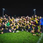 El Portugalete celebrando el triunfo ayer en La Florida / Club Portugalete