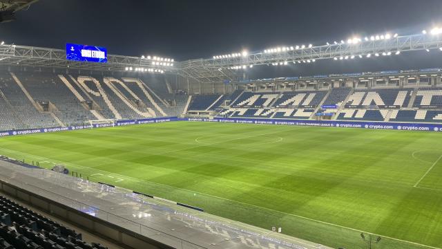Este es el actual aspecto que presenta el Stadio de Bérgamo, escenario del Atalanta-Athletic de esta noche