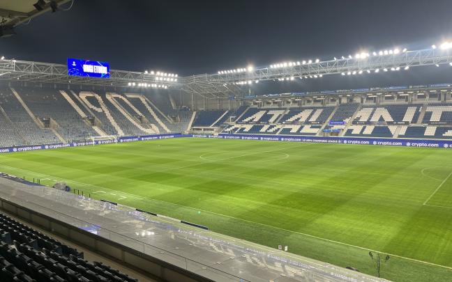Este es el actual aspecto que presenta el Stadio de Bérgamo, escenario del Atalanta-Athletic de esta noche