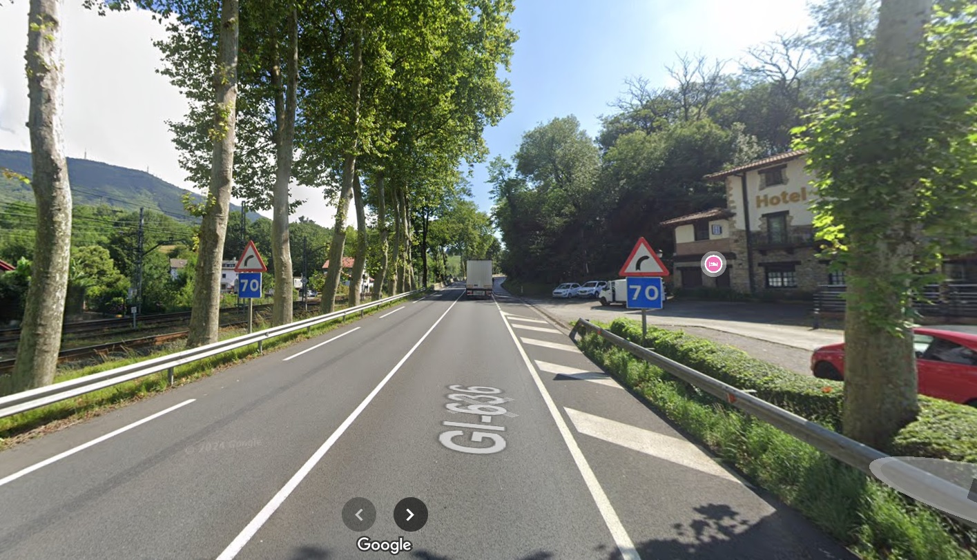 Tramo de la GI-636, en la zona de Gaintxurizketa / GOOGLE MAPS