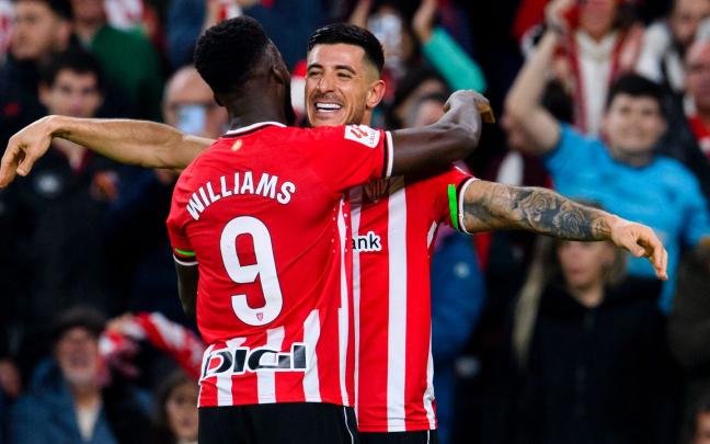 Yuri e Iñaki Williams celebran uno de los goles de la noche / Athletic Club Yuri e Iñaki Williams celebran uno de los goles de la noche / Athletic Club