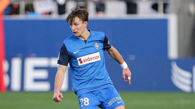 Félix Garreta en un partido con la SD Amorebieta / SDA