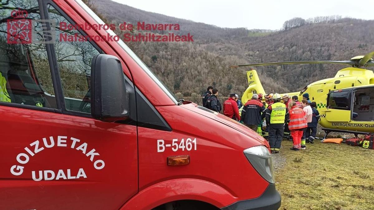 Servicios de emergencias en el lugar del accidente. CEDIDA