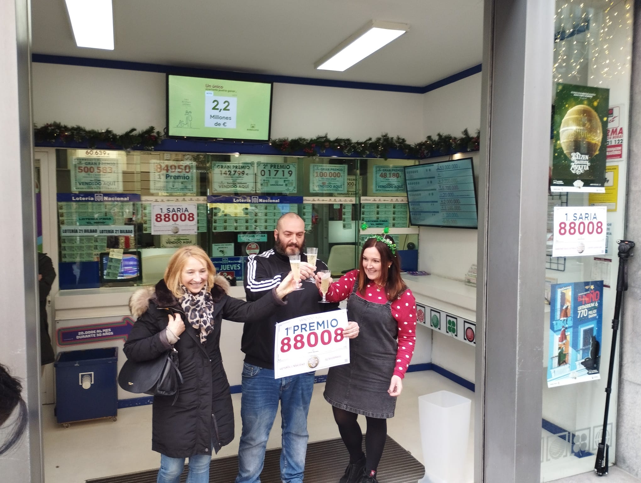 En Bilbao, en Alameda Rekalde 24, han vendido un décimo del Gordo | ONDA VASCA