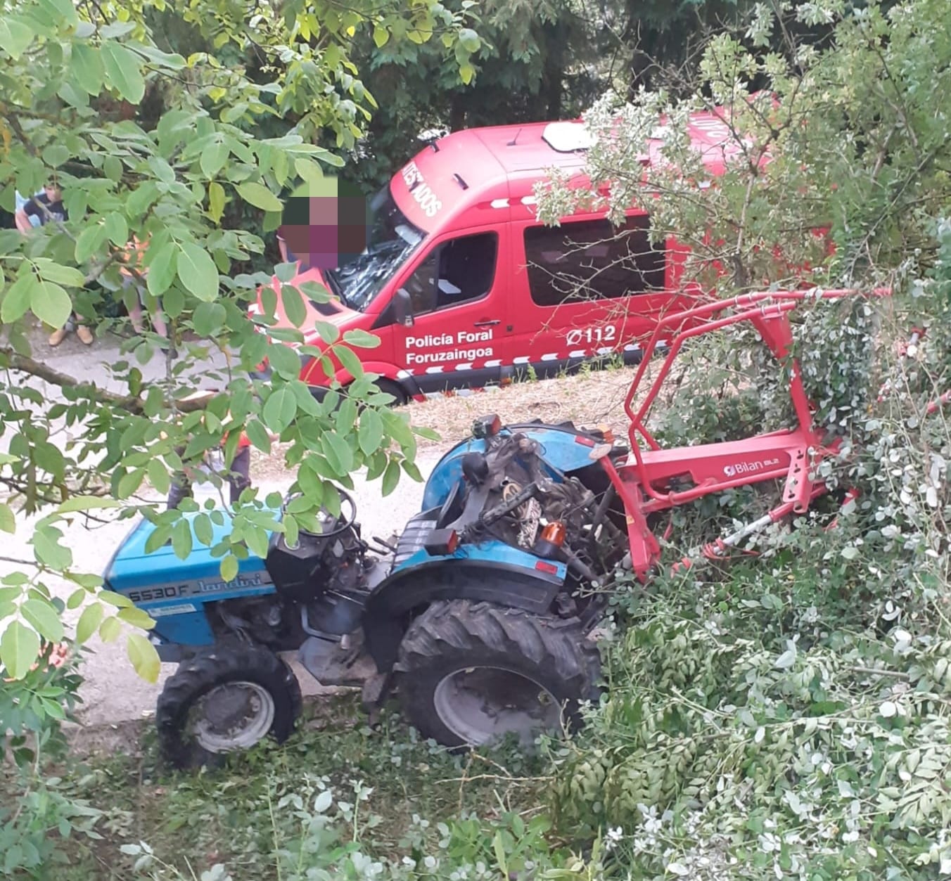 Vehículo con el que se produjo el accidente. Foto: Policía Foral