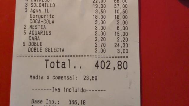 Cuenta del restaurante que no pagaron los comensales. X: @SOYCAMARERO Cuenta del restaurante que no pagaron los comensales. X: @SOYCAMARERO