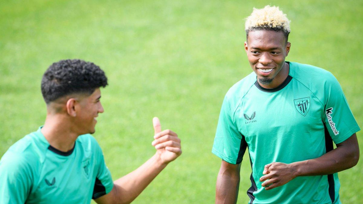 Álvaro Djaló y Adu Ares en un entrenamiento en Lezama / Athletic Club