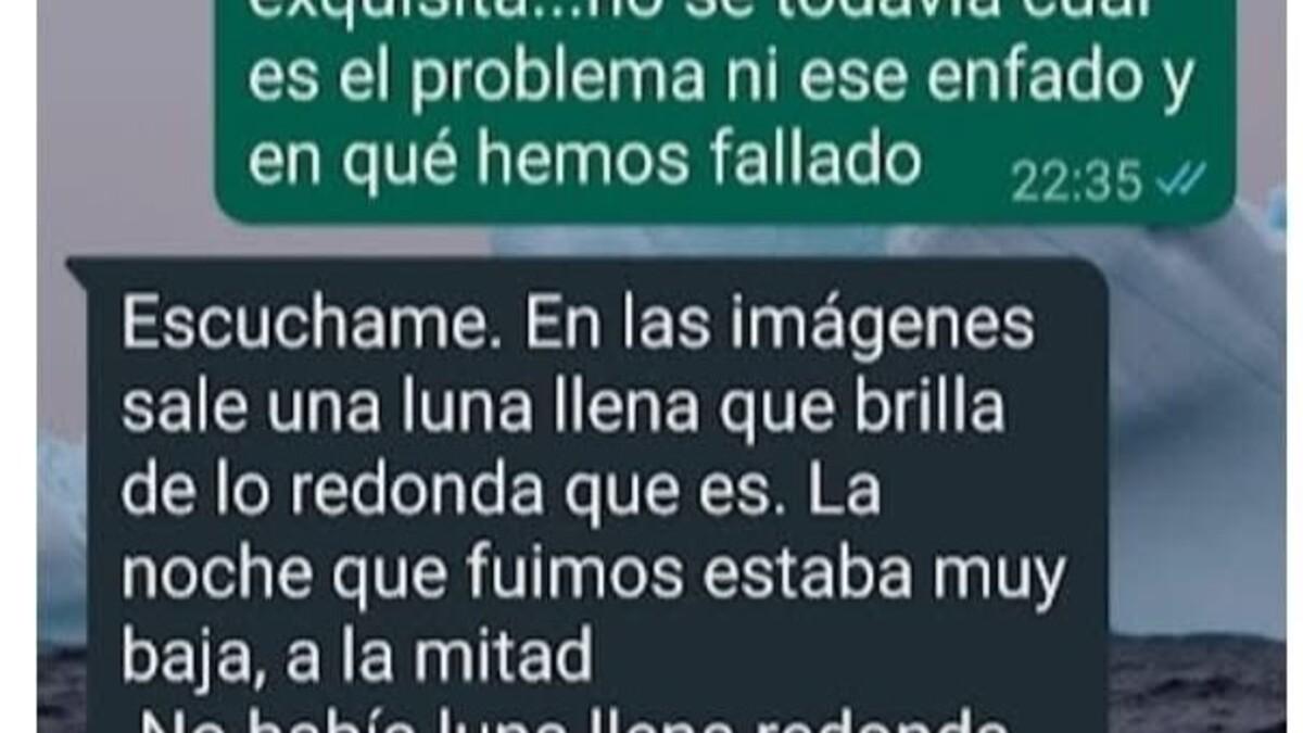 Captura de pantalla de los mensajes entre el cliente y el trabajador del restaurante. X: @SOYCAMARERO