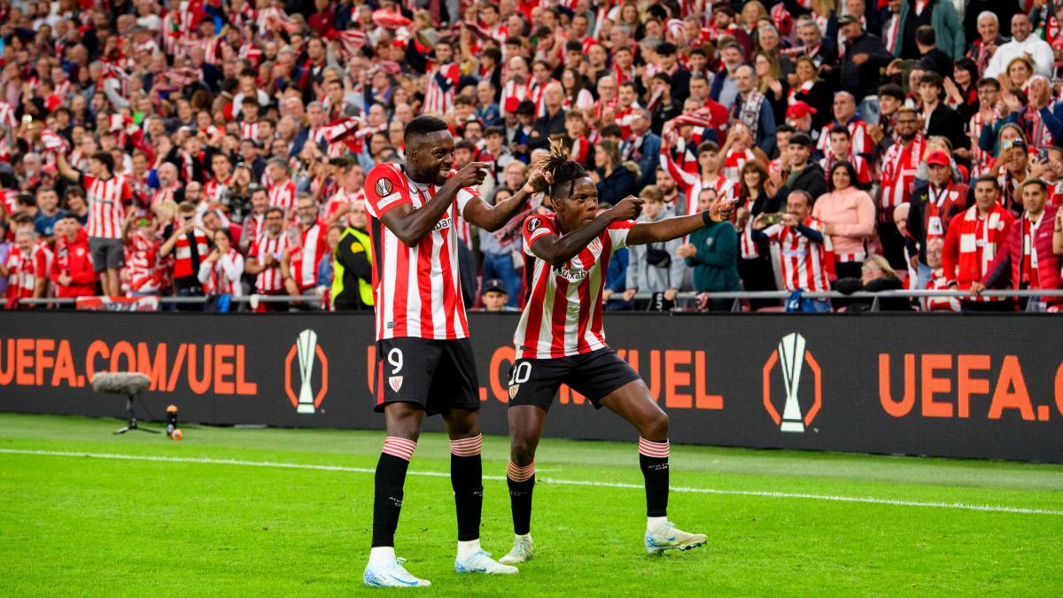 Iñaki y Nico Williams celebran el gol del Athletic / Athletic Club