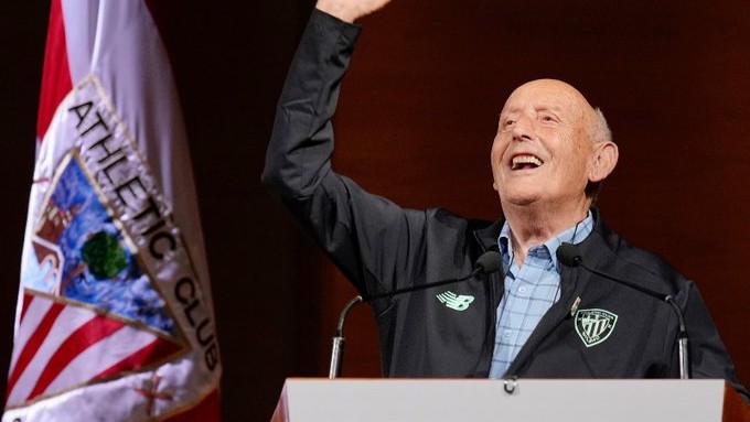Juan Antonio Virumbrales durante una Asamblea en el Palacio Euskalduna. / ATHLETIC CLUB