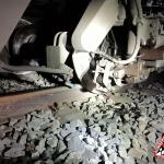 Imagen del tren afectado por el descarrilamiento. Foto: Bomberos de Gasteiz