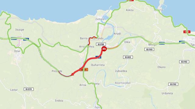 Punto del accidente | Fuente: Trafikoa (X)