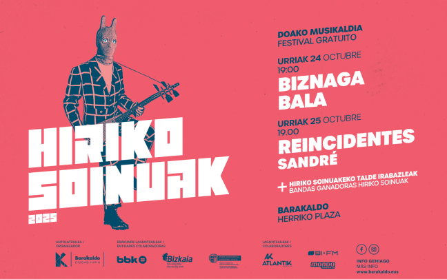 Los proyectos ganadores de las cuatro categorías del concurso de Hiriko Soinuak actuarán junto a los artistas mencionados