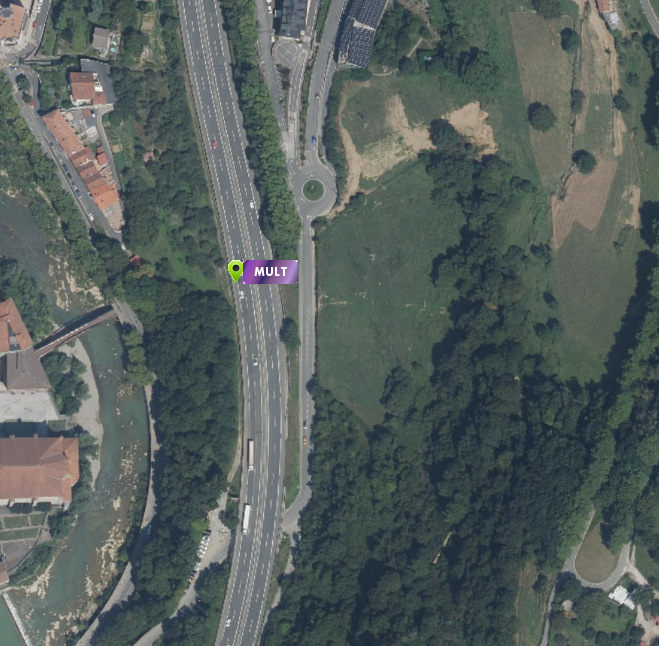 Punto de la N-1 en Tolosa, en el que se ha producido el primero de los accidentes / Ertzaintza