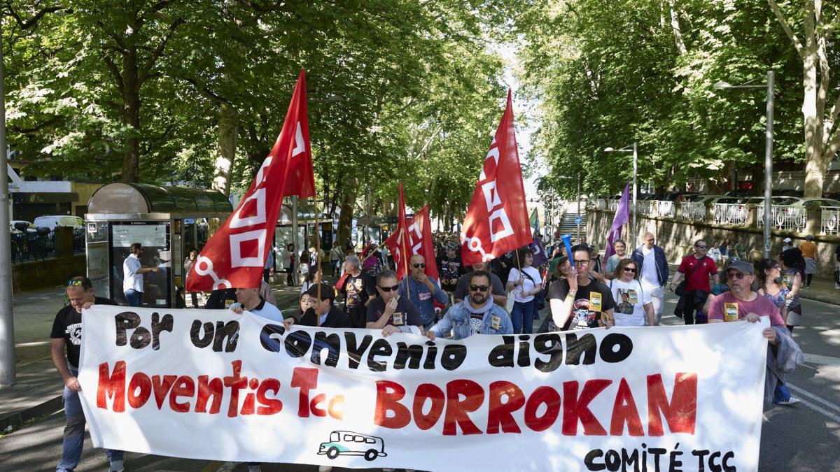 Manifestación de los trabajadores de las villavesas. Unai Beroiz