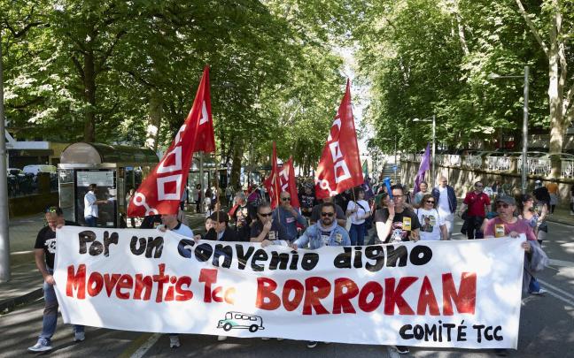 Manifestación de los trabajadores de las villavesas. Unai Beroiz