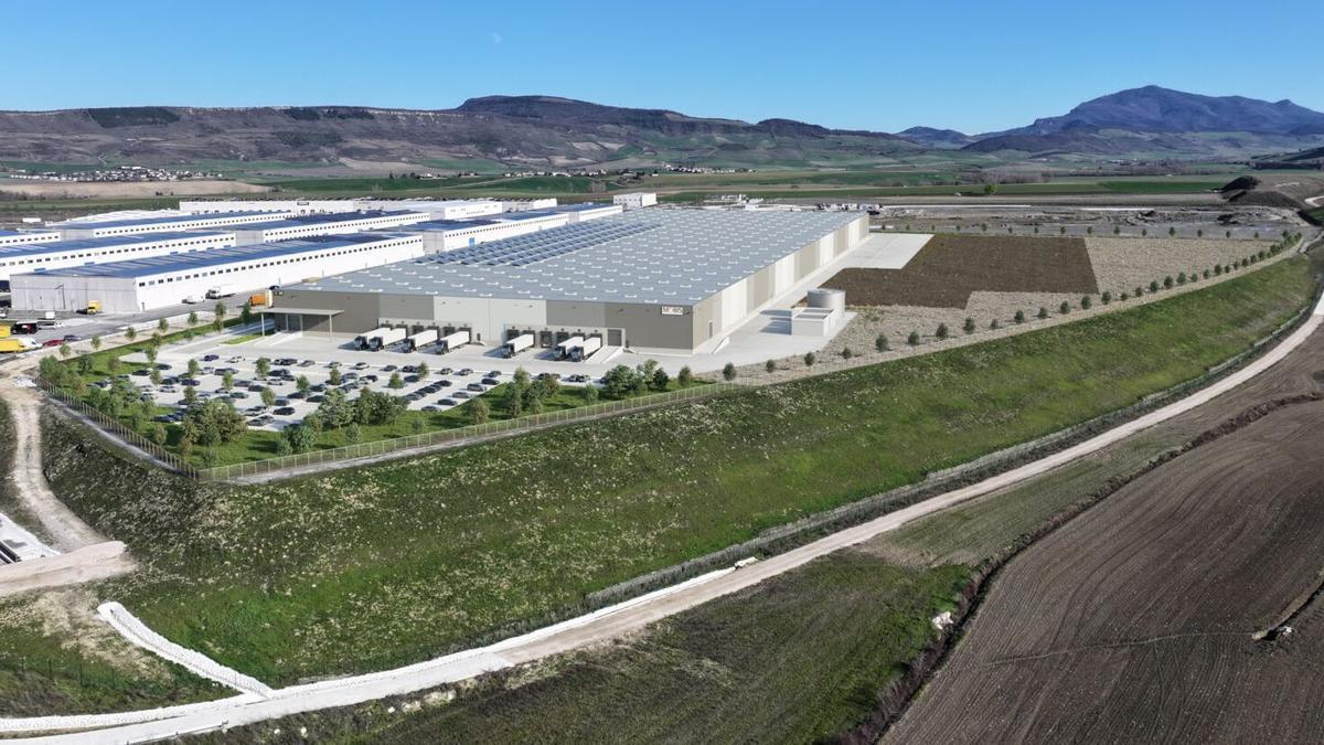 Así quedará la planta de ensamblaje de celdas de baterías para vehículos eléctricos de Mobis Spain en Noáin. Cedida