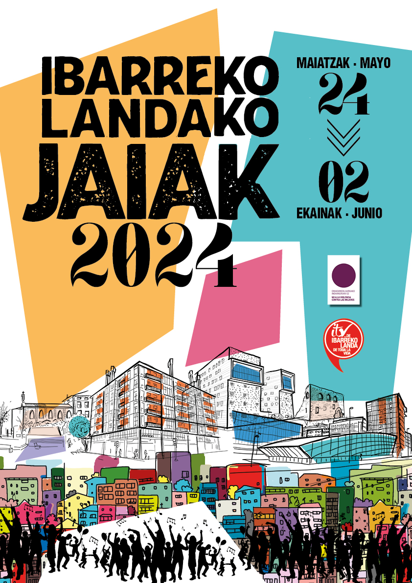 Cartel anunciador de las fiestas de Ibarrekolanda 2024 (Bilbao)