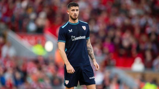 Oihan Sancet durante el partido ante el Liverpool / Athletic Club