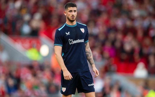 Oihan Sancet durante el partido ante el Liverpool / Athletic Club