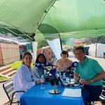 La alcaldesa de Bernago, Itziar Aginagalde, junto a la concejal de Cultura, Izaskun Zubiaur.