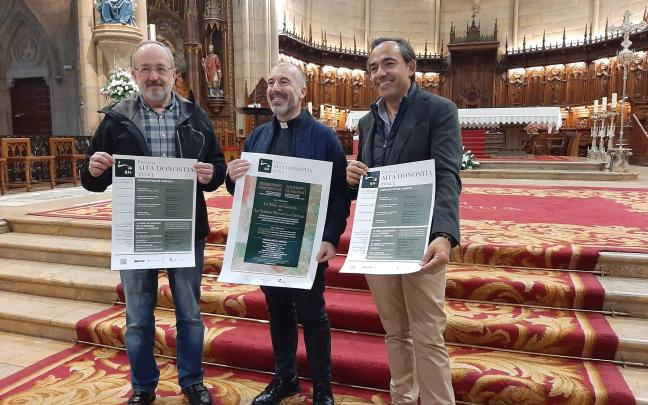 Koldo Saragüeta, Jon Molina y Josu Okiñena, en la presentación del Festival Aita Donostia