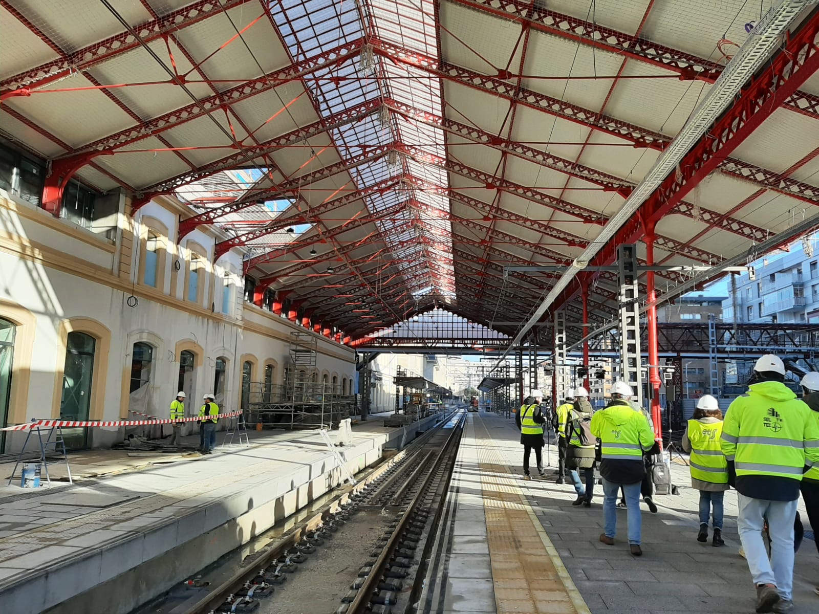Visita, esta mañana, a las obras de la nueva estación de Atotxa en Donostia