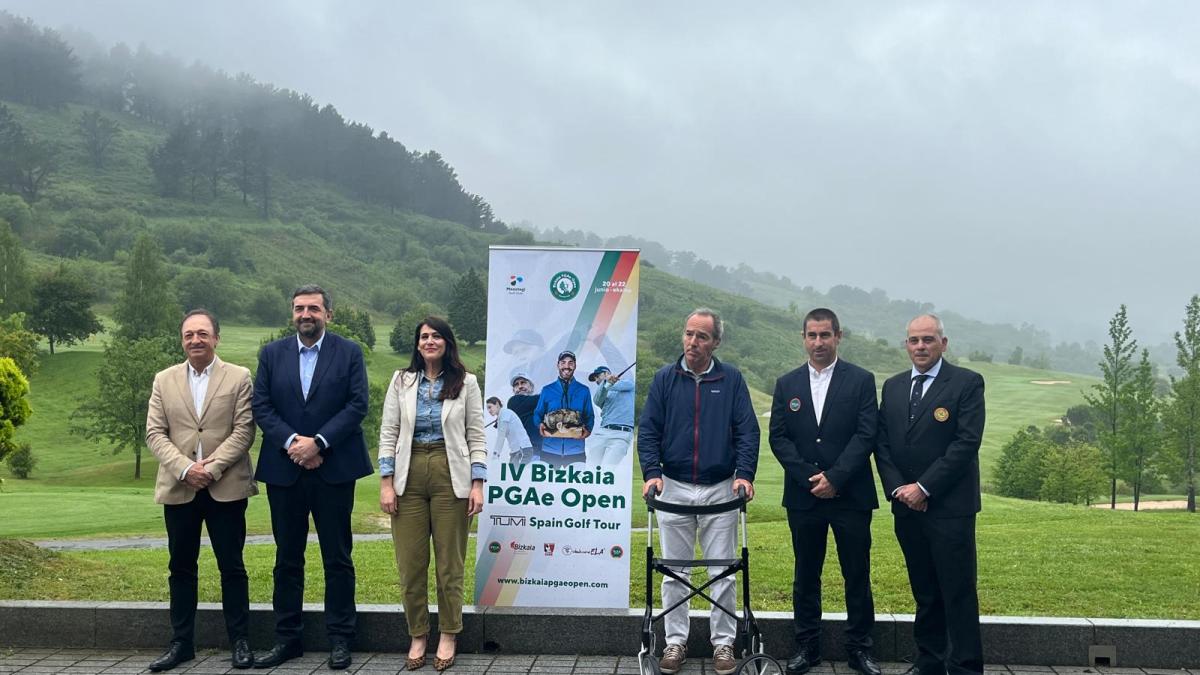 Imagen de la presentación del Bizkaia PGAe Open en el Meaztegi Golf de La Arboleda