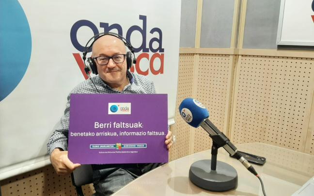 José Luis Rebordinos, esta mañana, en el estudio de Onda Vasca