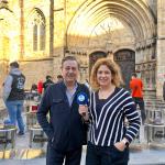 Pepe Ribagorda, junto a nuestra compañera Cristina Zuñiga, durante el programa especial de ONDA VASCA en el día de Putxeras de Balmaseda