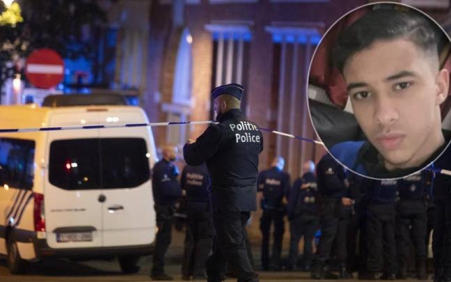 En la imagen , un dispositivo de la policía belga. Arriba, una imagen del joven Soufyane El Imrani N.G. En la imagen , un dispositivo de la policía belga. Arriba, una imagen del joven Soufyane El Imrani N.G.