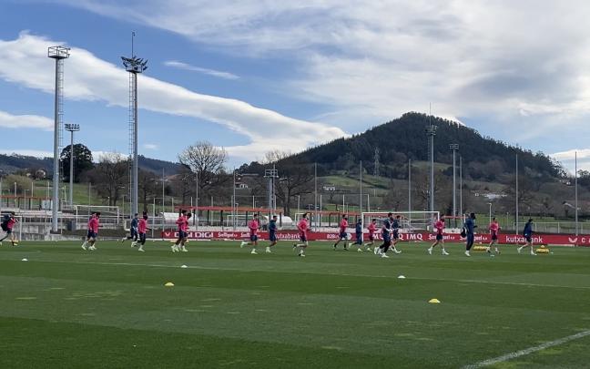 Imagen del entrenamiento de esta mañana en Lezama Imagen del entrenamiento de esta mañana en Lezama