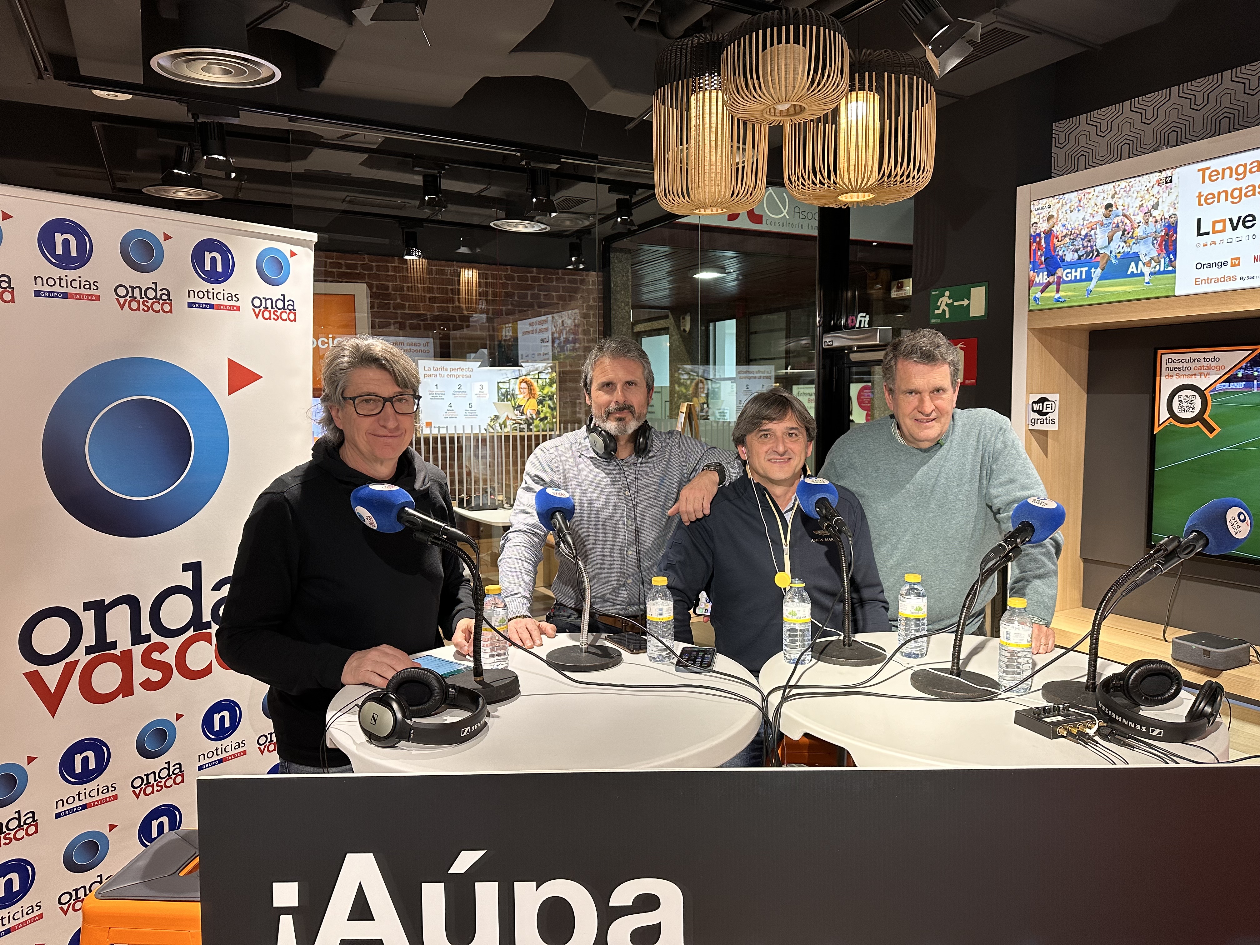 Juan Carlos Rivero, Rafa Alkorta, José Manuel Monje y Juan Elejalde durante el programa 