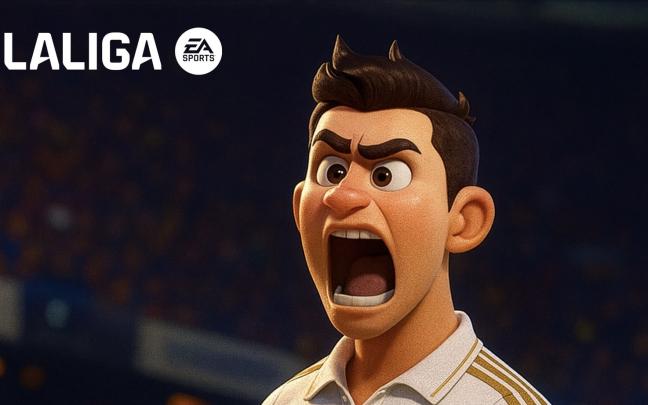 Imagen generada por IA y publicada en redes sociales por La Liga para promocionar el Clásico. X: @LaLiga