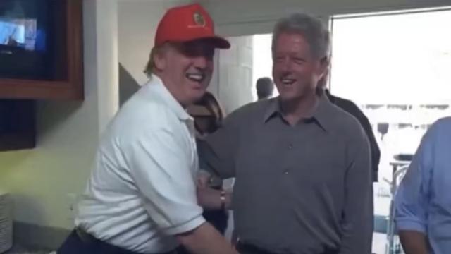 Captura de pantalla del vídeo viral de Donald Trump y Bill Clinton