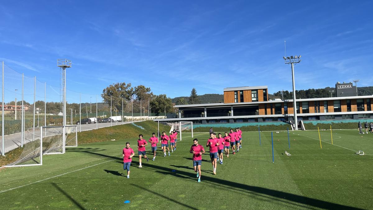 Imagen del entrenamiento en Lezama