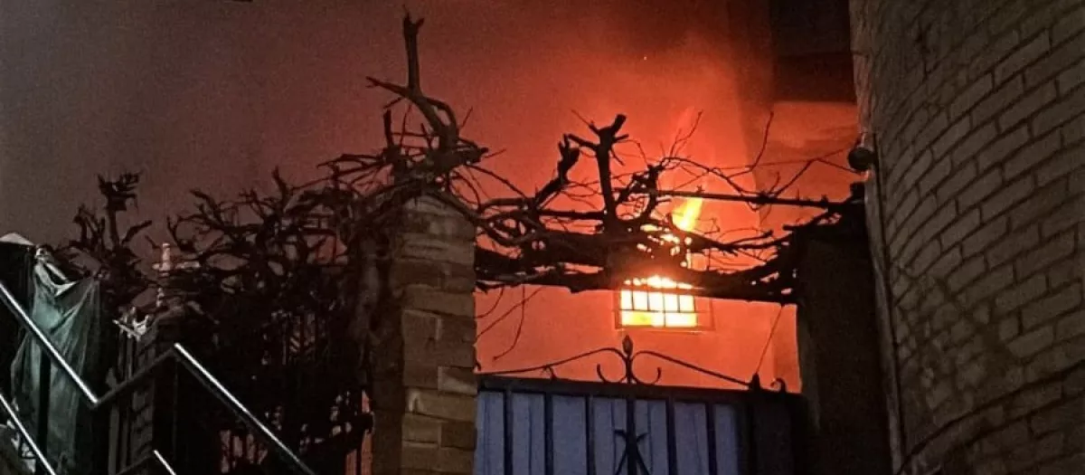 La vivienda afectada pro el incendio en Sesma. Bomberos de Navarra.