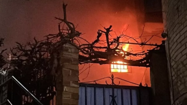 La vivienda afectada pro el incendio en Sesma. Bomberos de Navarra.